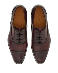 dunkelrote Leder Oxford Schuhe von Ferragamo