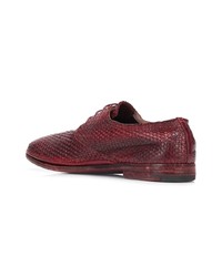 dunkelrote Leder Oxford Schuhe von Premiata