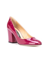 dunkelrote Leder Pumps von Sergio Rossi