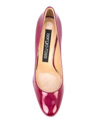 dunkelrote Leder Pumps von Sergio Rossi