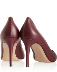 dunkelrote Leder Pumps von Gianvito Rossi