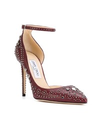 dunkelrote Leder Pumps von Jimmy Choo