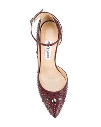 dunkelrote Leder Pumps von Jimmy Choo