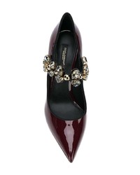 dunkelrote Leder Pumps von Dolce & Gabbana