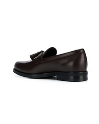 dunkelrote Leder Slipper mit Quasten von Tod's