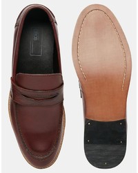 dunkelrote Leder Slipper von Asos