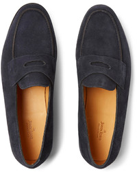 dunkelrote Leder Slipper von John Lobb