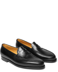 dunkelrote Leder Slipper von John Lobb