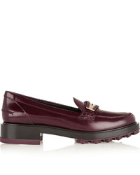 dunkelrote Leder Slipper von Tod's