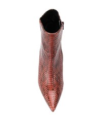 dunkelrote Leder Stiefeletten mit Schlangenmuster von Marc Ellis