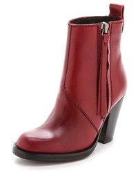 dunkelrote Leder Stiefeletten von Acne Studios