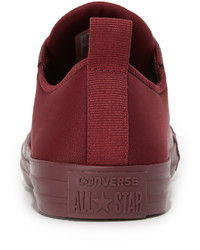 dunkelrote Leder Turnschuhe von Converse