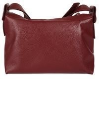 dunkelrote Leder Umhängetasche von CLUTY