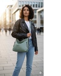 dunkelrote Leder Umhängetasche von ITALYSHOP24