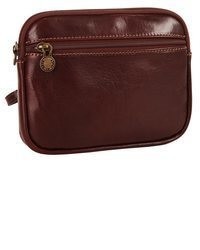 dunkelrote Leder Umhängetasche von Piké