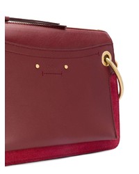 dunkelrote Leder Umhängetasche von Chloé