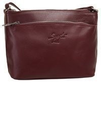dunkelrote Leder Umhängetasche von SAMANTHA LOOK