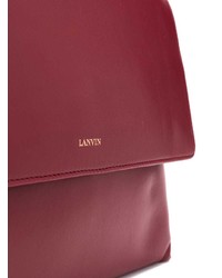 dunkelrote Leder Umhängetasche von Lanvin