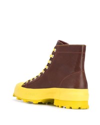 dunkelrote Lederarbeitsstiefel von CamperLab