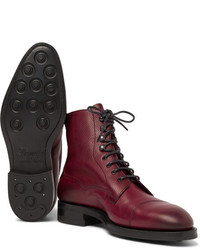 dunkelrote Lederformelle stiefel von Edward Green