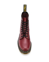 dunkelrote Lederfreizeitstiefel von Dr. Martens