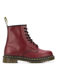 dunkelrote Lederfreizeitstiefel von Dr. Martens