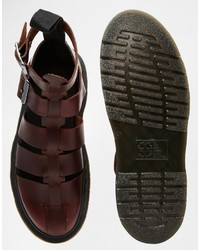 dunkelrote Ledersandalen von Dr. Martens