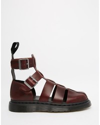 dunkelrote Ledersandalen von Dr. Martens