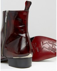 dunkelrote Lederstiefel von Jeffery West