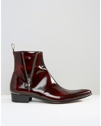 dunkelrote Lederstiefel von Jeffery West