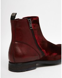 dunkelrote Lederstiefel von Diesel