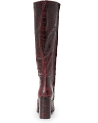 dunkelrote Lederstiefel von Free People