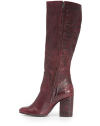 dunkelrote Lederstiefel von Free People