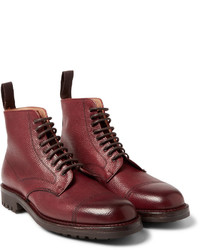 dunkelrote Lederstiefel von Cheaney