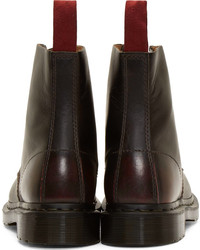 dunkelrote Lederstiefel von Dr. Martens