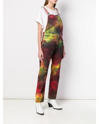 dunkelrote Mit Batikmuster Jeans Latzhose von MSGM