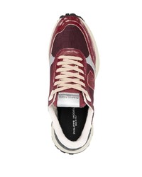 dunkelrote niedrige Sneakers von Philippe Model Paris