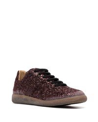 dunkelrote niedrige Sneakers von Maison Margiela