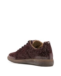 dunkelrote niedrige Sneakers von Maison Margiela