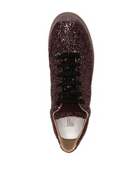 dunkelrote niedrige Sneakers von Maison Margiela