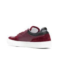 dunkelrote niedrige Sneakers von Stone Island