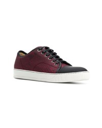 dunkelrote niedrige Sneakers von Lanvin