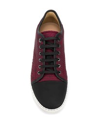 dunkelrote niedrige Sneakers von Lanvin