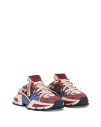 dunkelrote niedrige Sneakers von Dolce & Gabbana