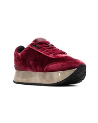 dunkelrote niedrige Sneakers von Calvin Klein Jeans