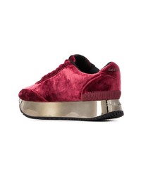 dunkelrote niedrige Sneakers von Calvin Klein Jeans