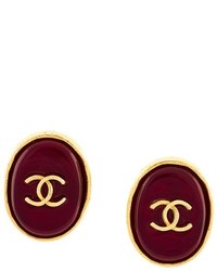 dunkelrote Ohrringe von Chanel