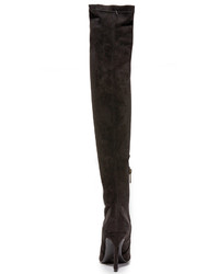 dunkelrote Overknee Stiefel aus Wildleder von Joie