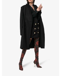 dunkelrote Overknee Stiefel aus Wildleder von Dolce & Gabbana