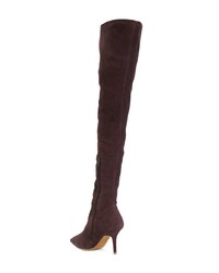dunkelrote Overknee Stiefel aus Wildleder von Yeezy